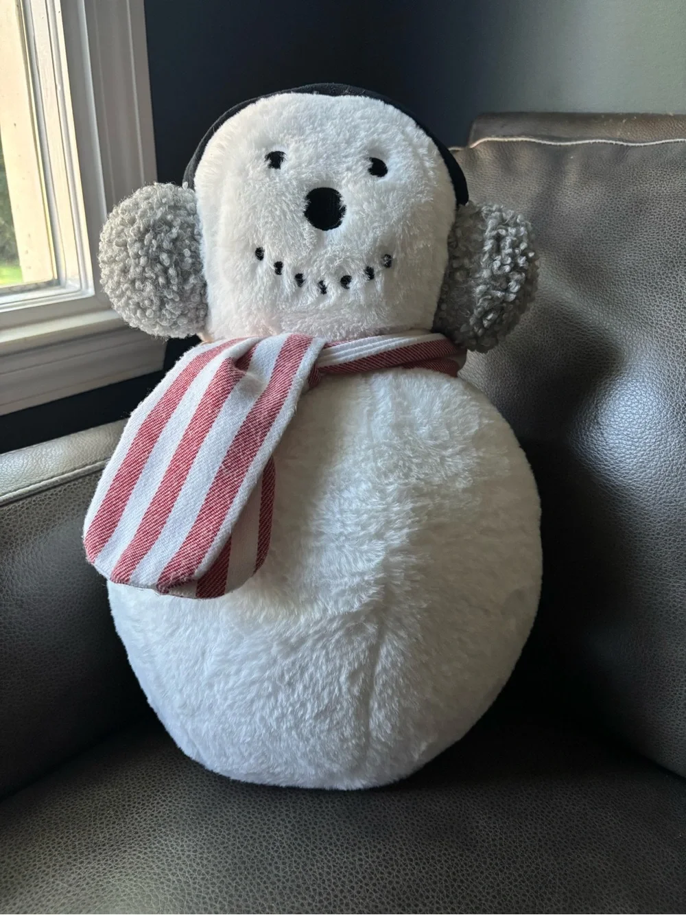 Costco 2025 Kirkland White Plush Snowman with Red-Striped Scarf OEKO-TEX